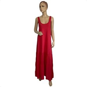 Velvet by Graham & Spencer Vintage Slub Tiered Maxi Dress Large